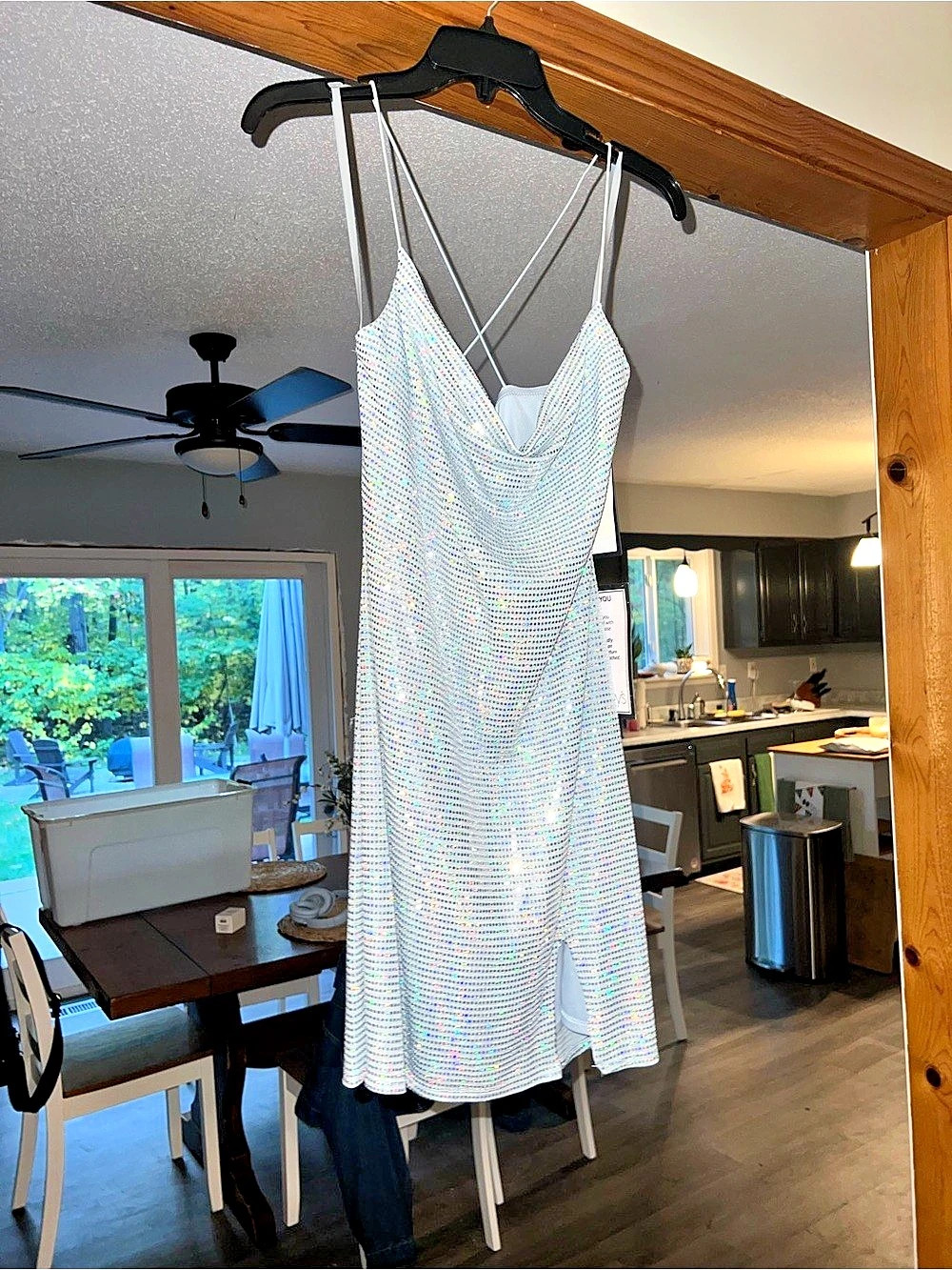 Macy's Geometric Mini Dress in White & Blue NWT